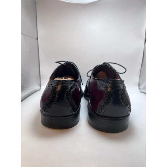 Allen Edmonds Polo Burgundy & Black Leather Oxford Dress Shoes Size 9 3E EEE - Picture 4 of 6